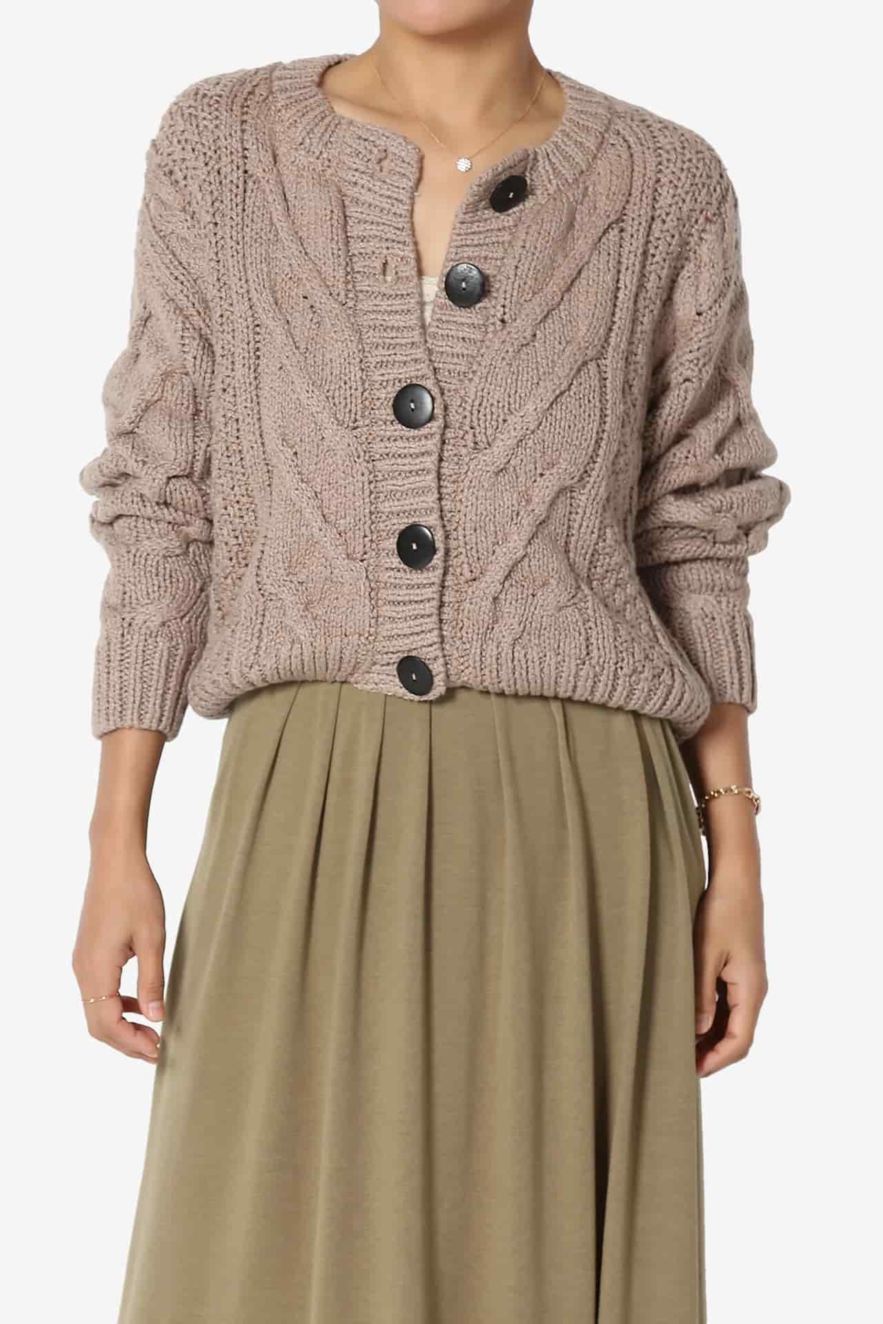 Woman in a beige sweater