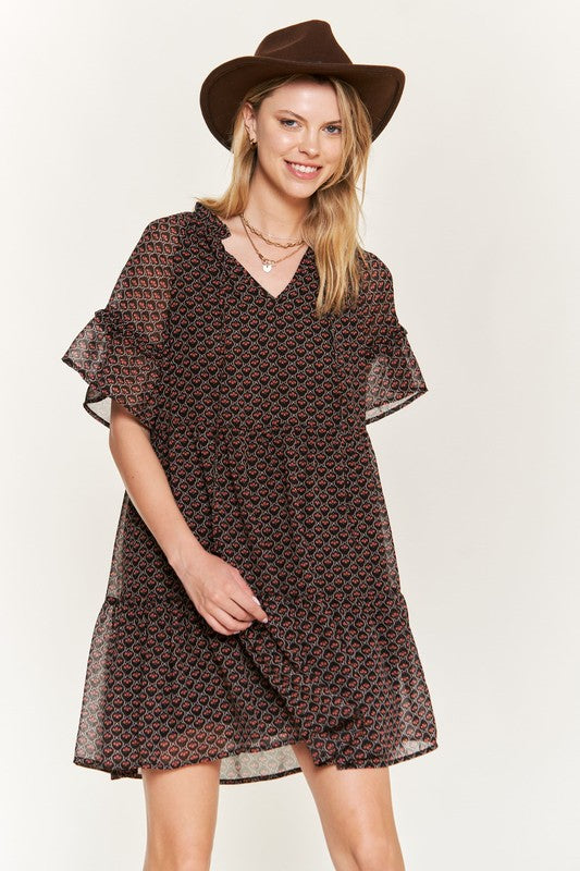 Jade By Jane PLUS Floral print v-neck mini dress