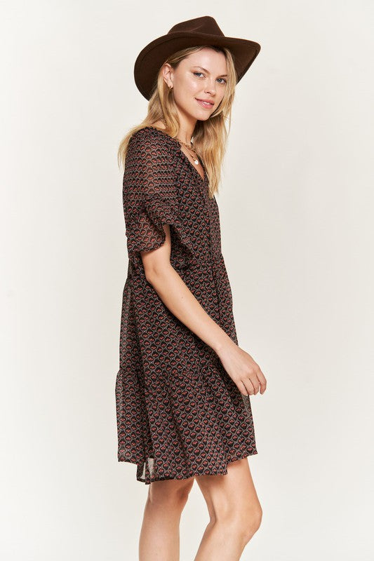 Jade By Jane PLUS Floral print v-neck mini dress