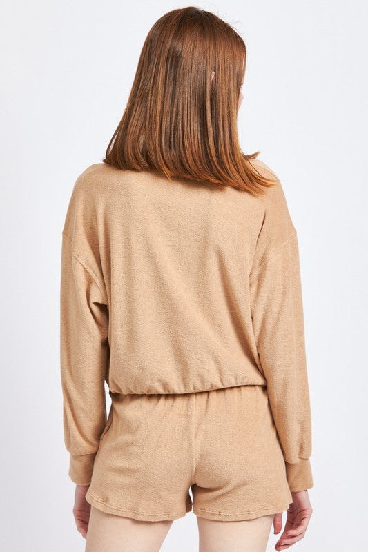 Emory Park BUTTON UP COLLARED TOP