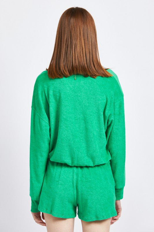 Emory Park BUTTON UP COLLARED TOP