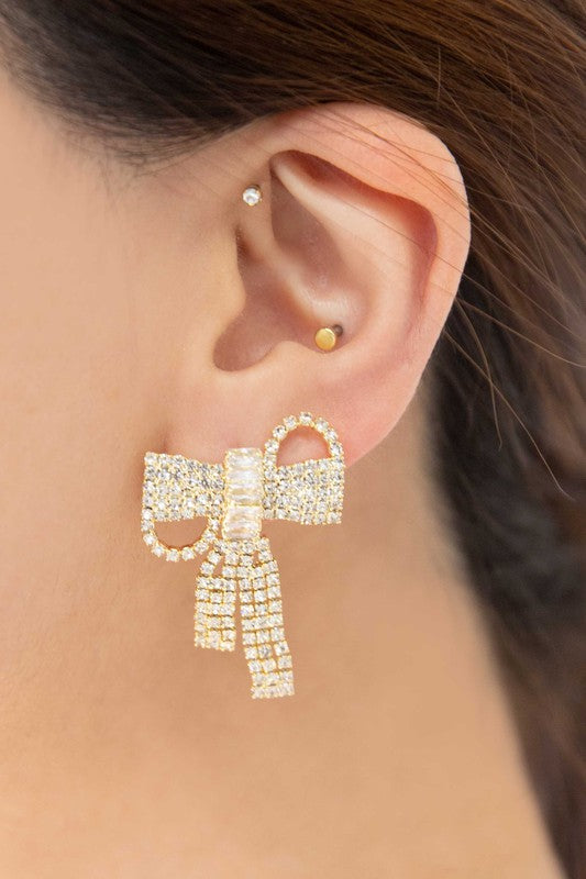 Lovoda Crystal Bow Earrings