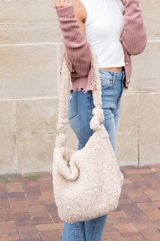 Aili's Corner Boucle Sherpa Messenger Bag