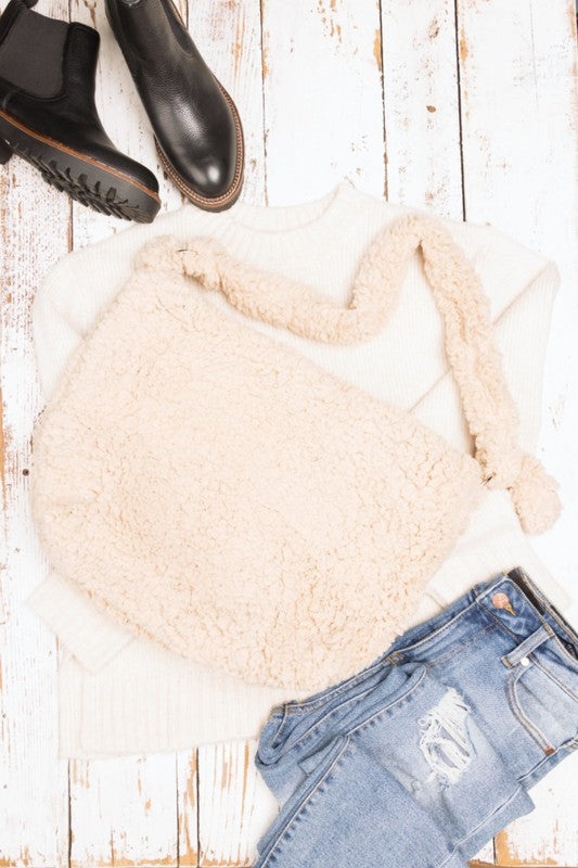 Aili's Corner Boucle Sherpa Messenger Bag