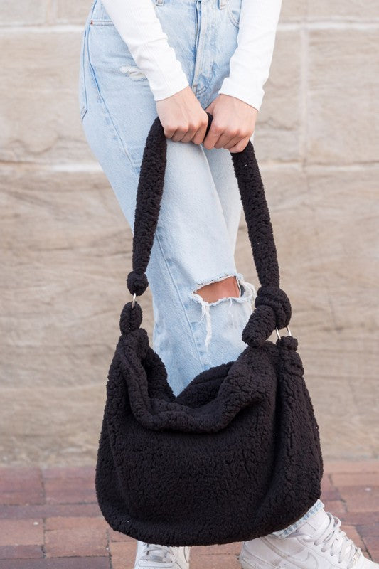 Aili's Corner Boucle Sherpa Messenger Bag