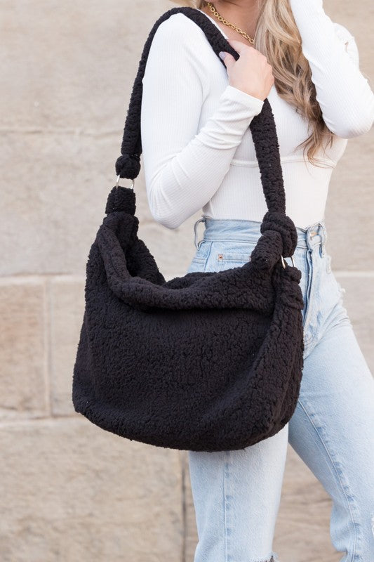 Aili's Corner Boucle Sherpa Messenger Bag