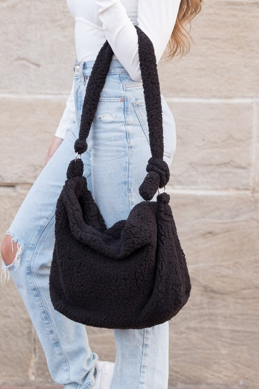 Aili's Corner Boucle Sherpa Messenger Bag