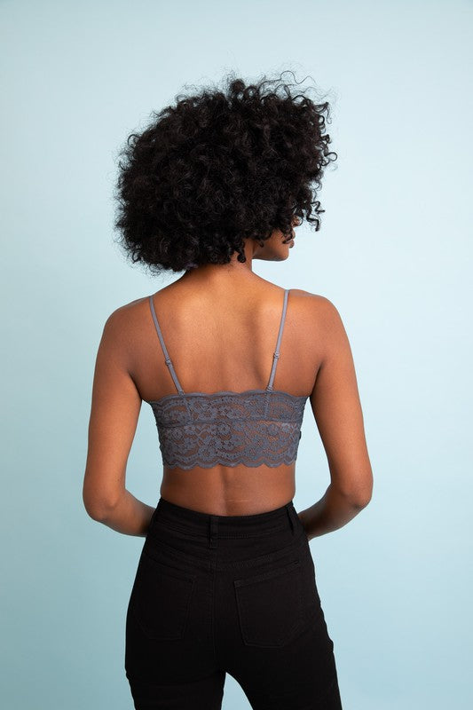 Leto Accessories Wide Lace Bandeau