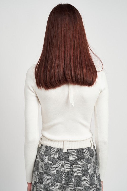 Emory Park Contemporary LONG SLEEVE BUSTIER STYLE CROP TOP