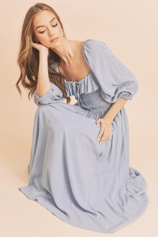 Aemi + Co Geri Ruffle Smocked Maxi Dress