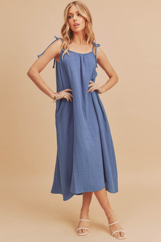 Aemi + Co Pyper Crinkled Gauze Maxi Dress