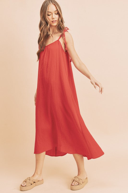 Aemi + Co Pyper Crinkled Gauze Maxi Dress