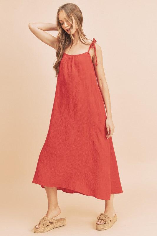Aemi + Co Pyper Crinkled Gauze Maxi Dress