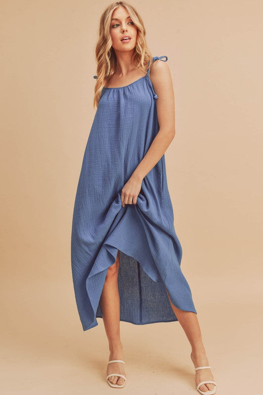 Aemi + Co Pyper Crinkled Gauze Maxi Dress