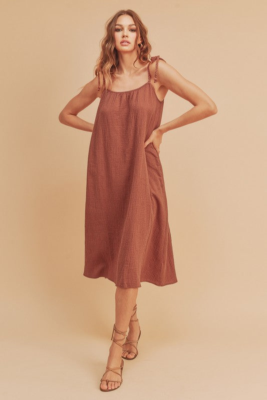 Aemi + Co Pyper Crinkled Gauze Maxi Dress