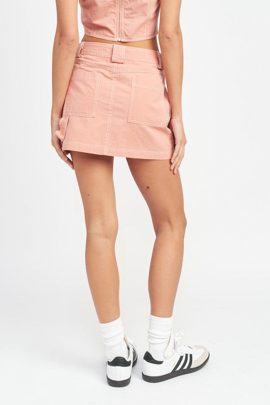 Emory Park CONTRAST STITCHING MINI SKIRT