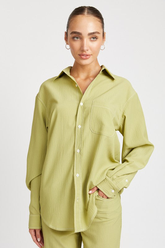 Emory Park CONTRASTED STITCH BUTTON DOWN SHIRT