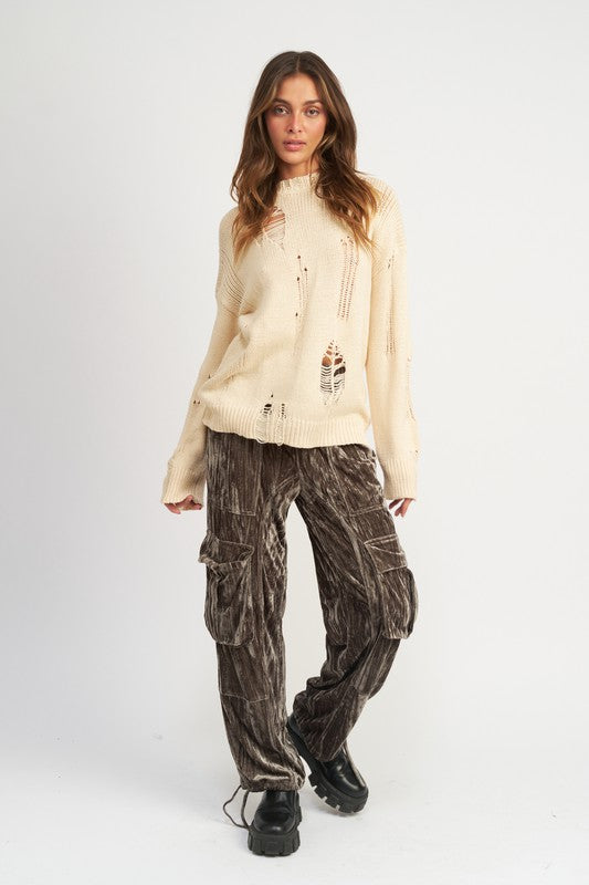 Emory Park DISTRESSED OVERSIZED SWEATER