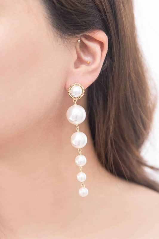 Lovoda Sun Pearl Dangle Earrings