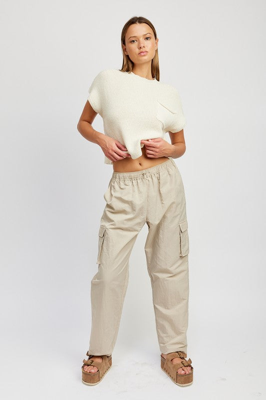 Emory Park STRAIGHT LEG PANTS WITH ELASTIC WAIST BAND