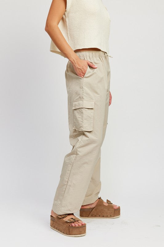 Emory Park STRAIGHT LEG PANTS WITH ELASTIC WAIST BAND