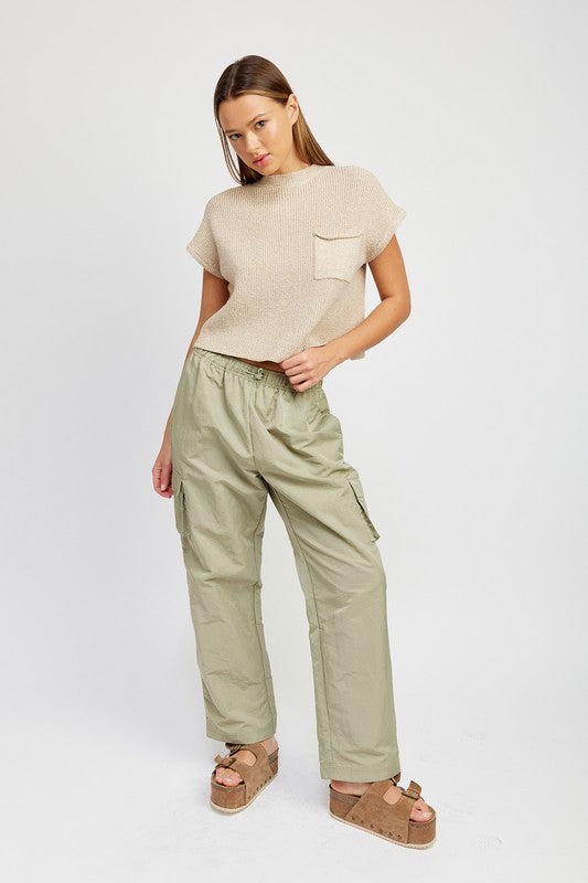 Emory Park STRAIGHT LEG PANTS WITH ELASTIC WAIST BAND