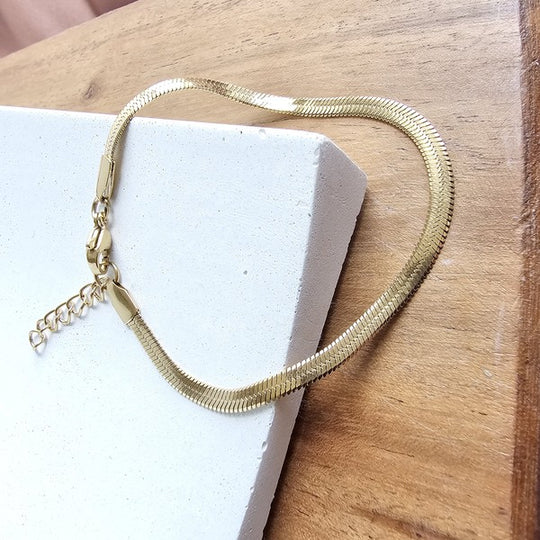 Spiffy & Splendid Luxe Gold Herringbone Bracelet