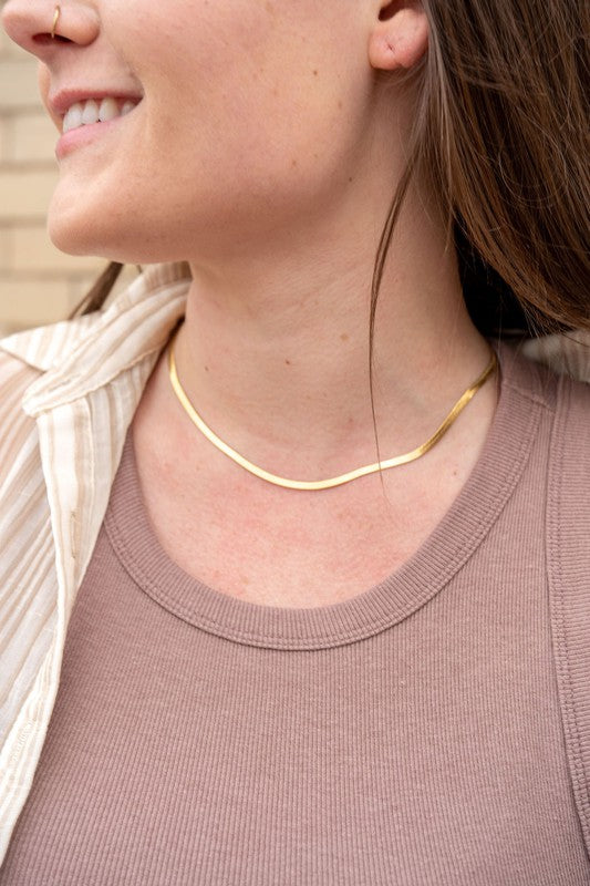 Spiffy & Splendid Luxe Gold Herringbone Chain - 16in