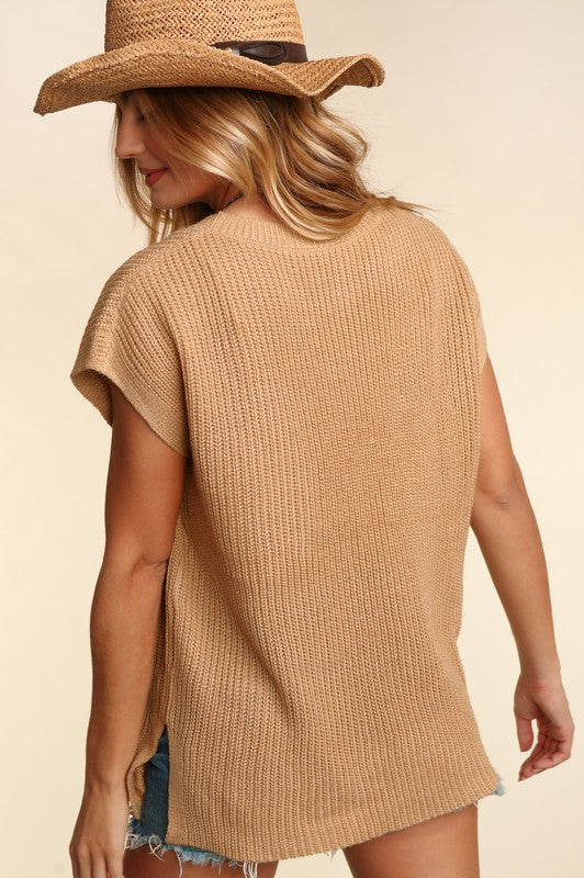 Haptics PLUS DOLMAN OVERSIZED SWEATER KNIT TOP WITH POCKET