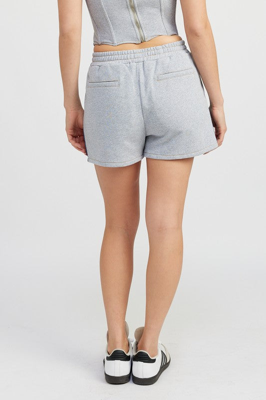Emory Park MIXED MEDIA HIGH WAIST SHORTS