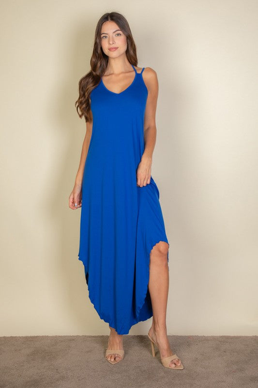 Capella Solid Cami Double Strap Loose fit Maxi Dress