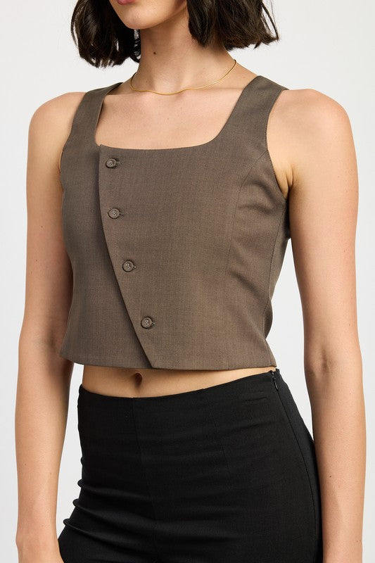 Emory Park ASYMMETRICAL VEST TOP