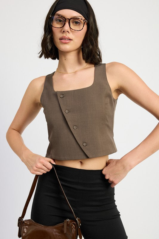 Emory Park ASYMMETRICAL VEST TOP