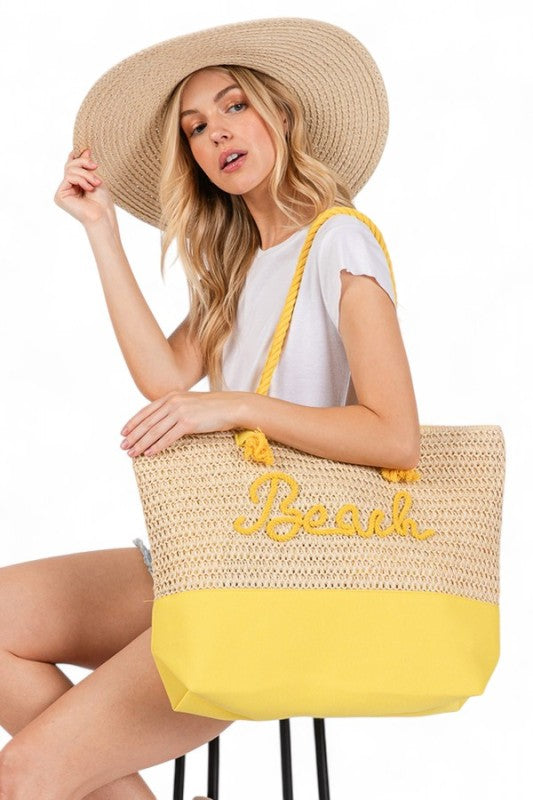 BEACH Crochet Summer Large Tote