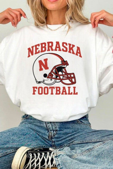 Ocean and 7th Nebraska Football Graphic Crew Neck Tee