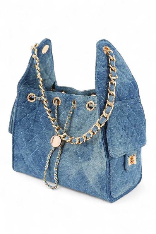 Artini  Quilted Denim Fashion Shoulder Bag