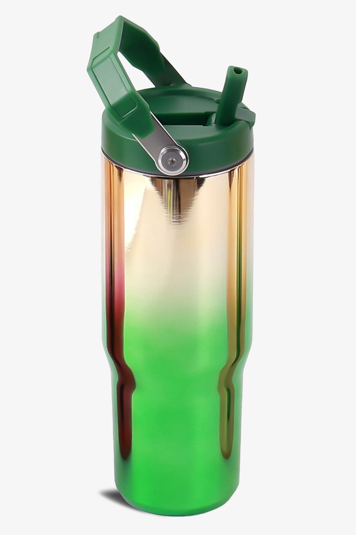 30 oz Mirror Tumbler with Handle and Flip Straw