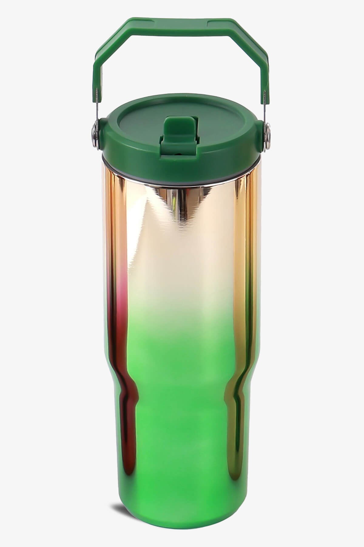 30 oz Mirror Tumbler with Handle and Flip Straw
