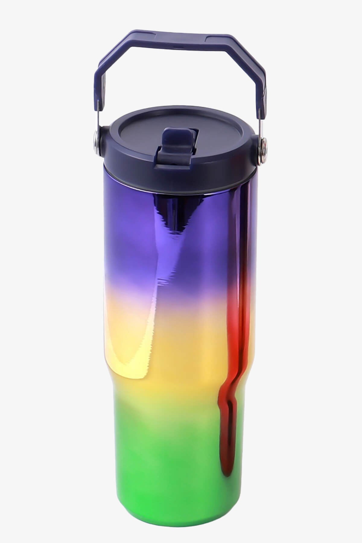 30 oz Ombre Mirror Tumbler with Handle and Flip Straw