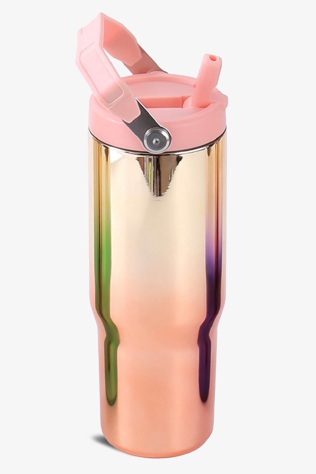 30 oz Mirror Tumbler with Handle and Flip Straw