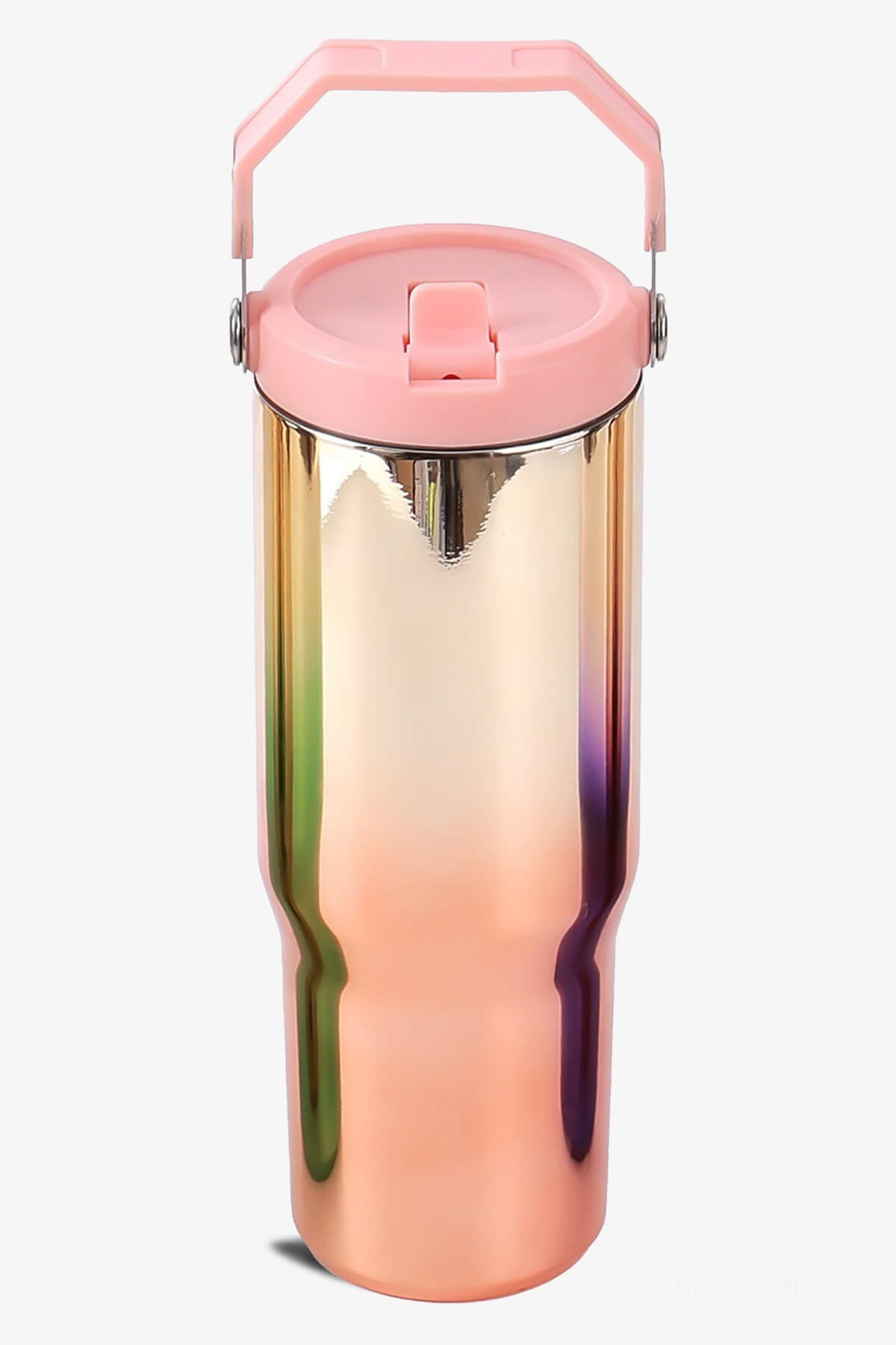 30 oz Mirror Tumbler with Handle and Flip Straw