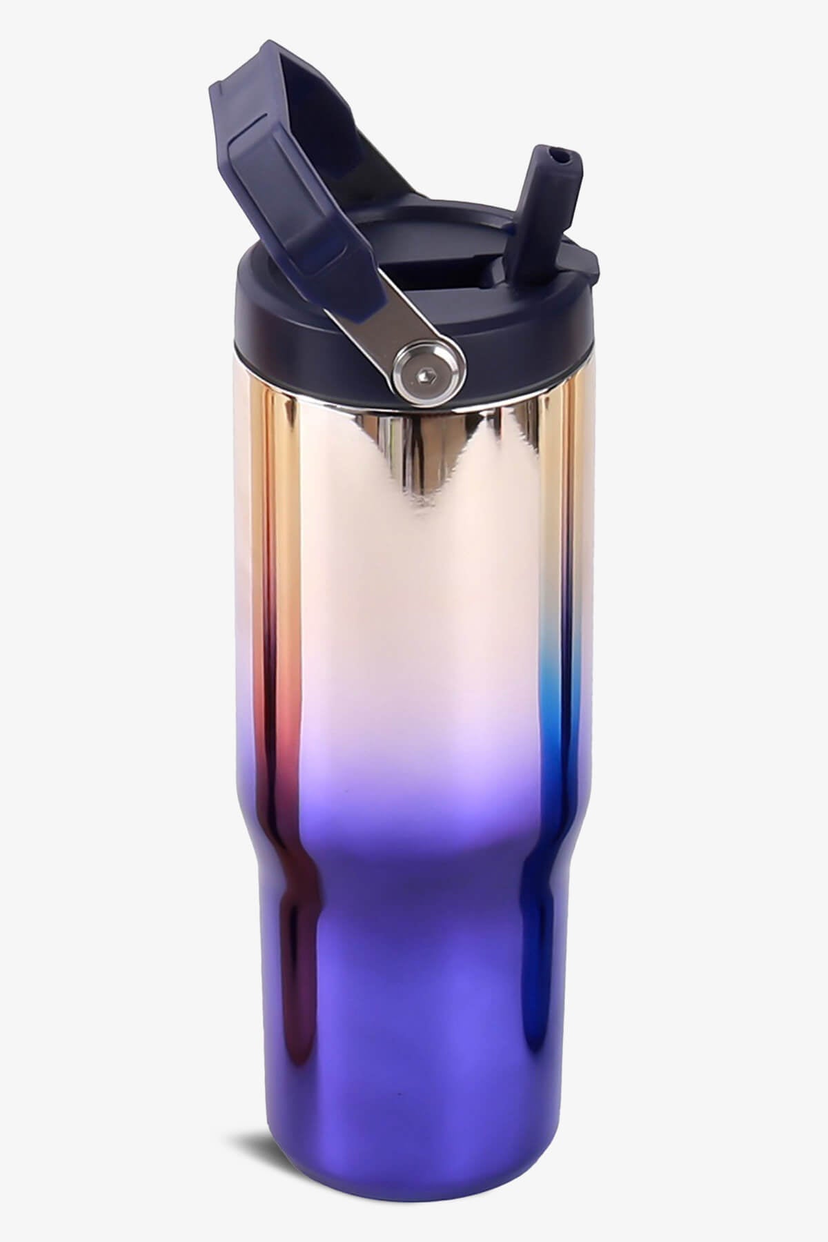 30 oz Mirror Tumbler with Handle and Flip Straw