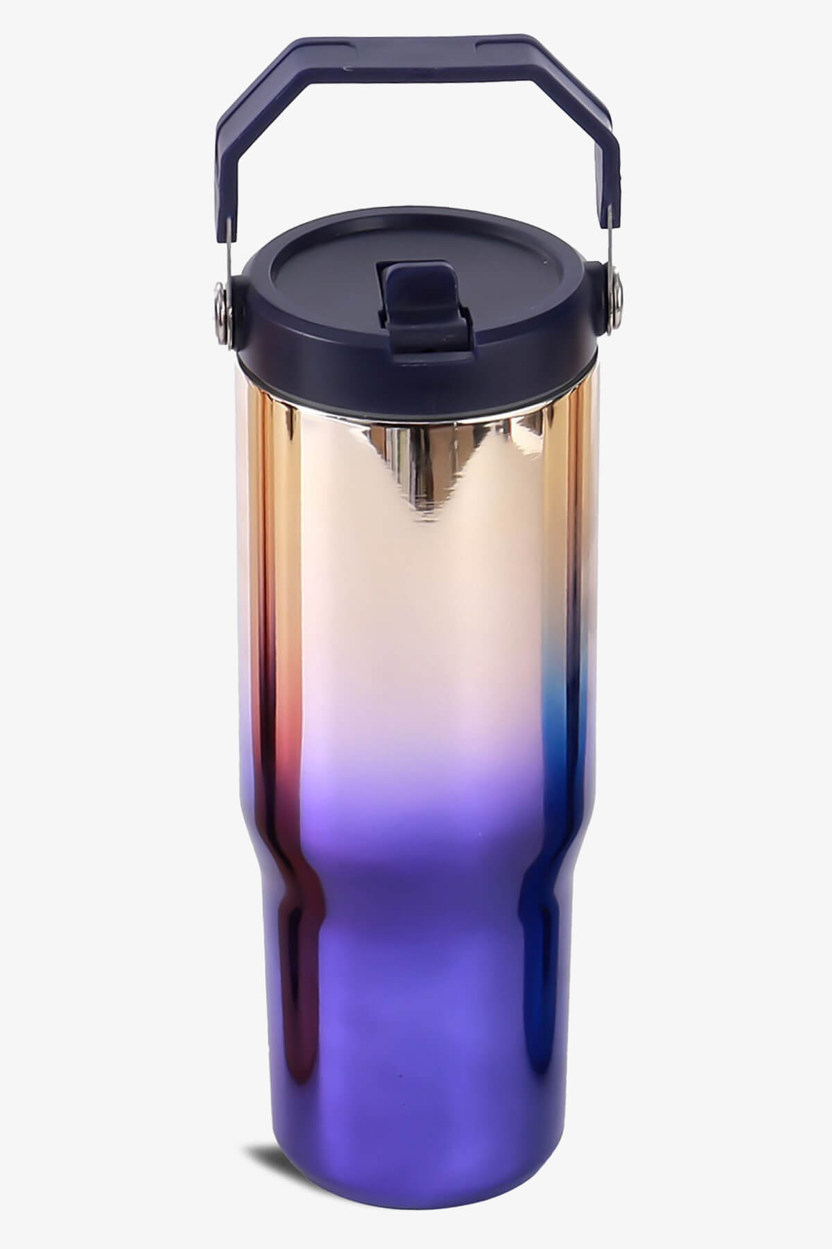 30 oz Mirror Tumbler with Handle and Flip Straw