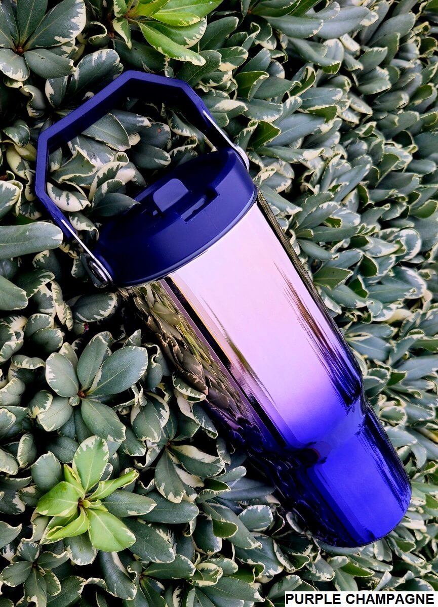 30 oz Mirror Tumbler with Handle and Flip Straw