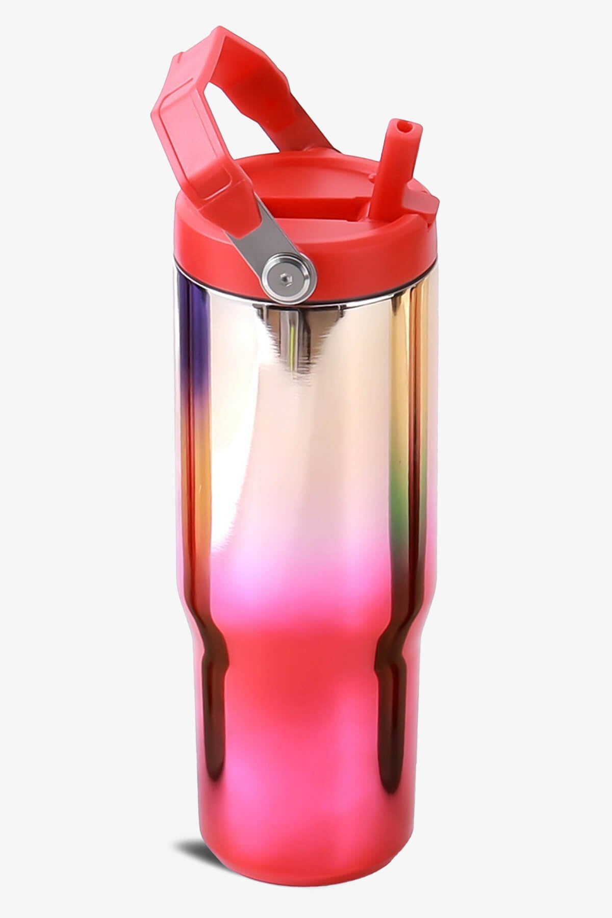 30 oz Mirror Tumbler with Handle and Flip Straw