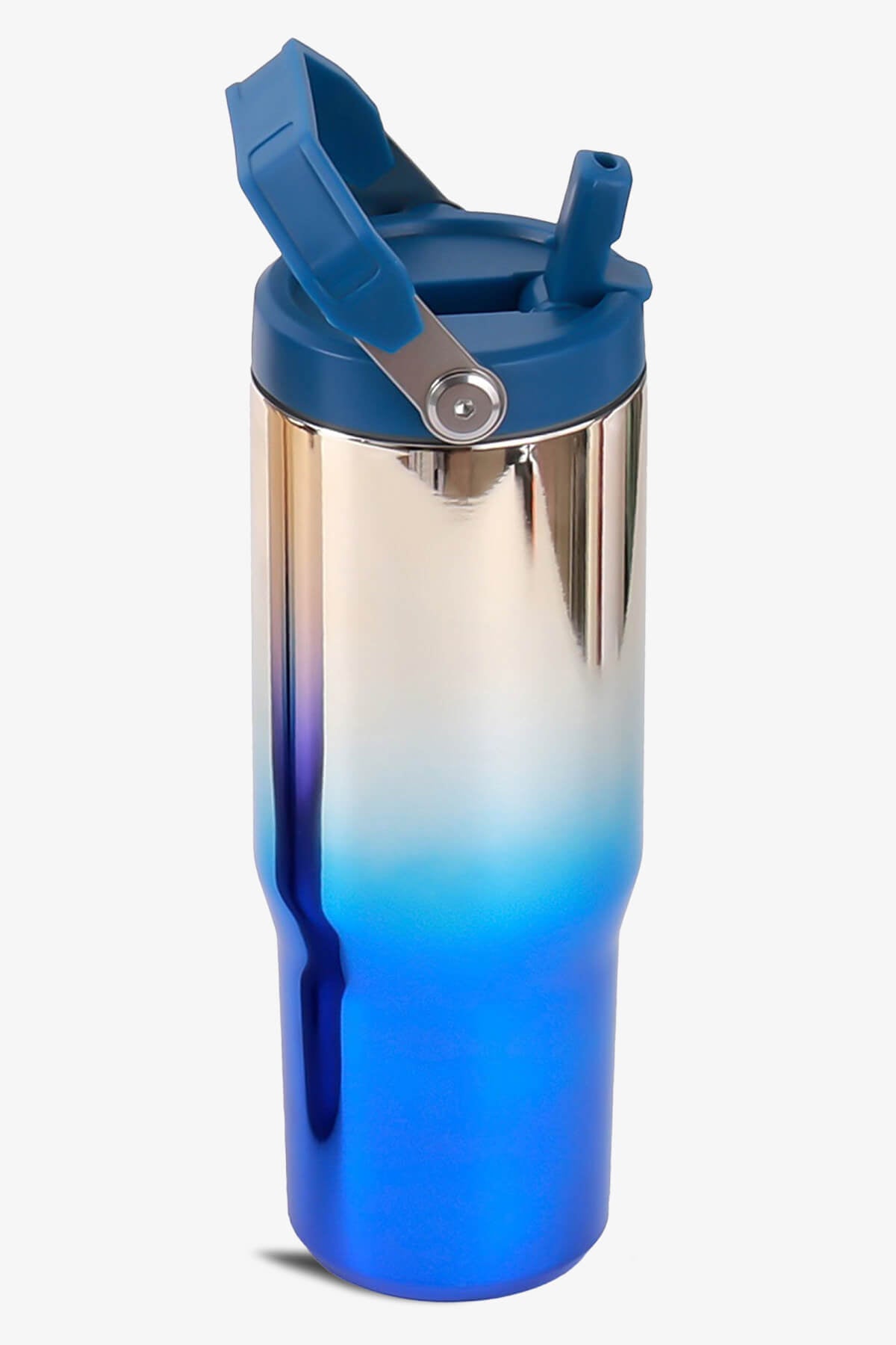 30 oz Mirror Tumbler with Handle and Flip Straw