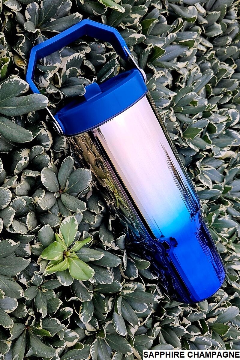 30 oz Mirror Tumbler with Handle and Flip Straw