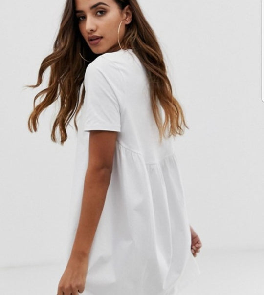 Ebru Home Jersey Dress white with Pockets