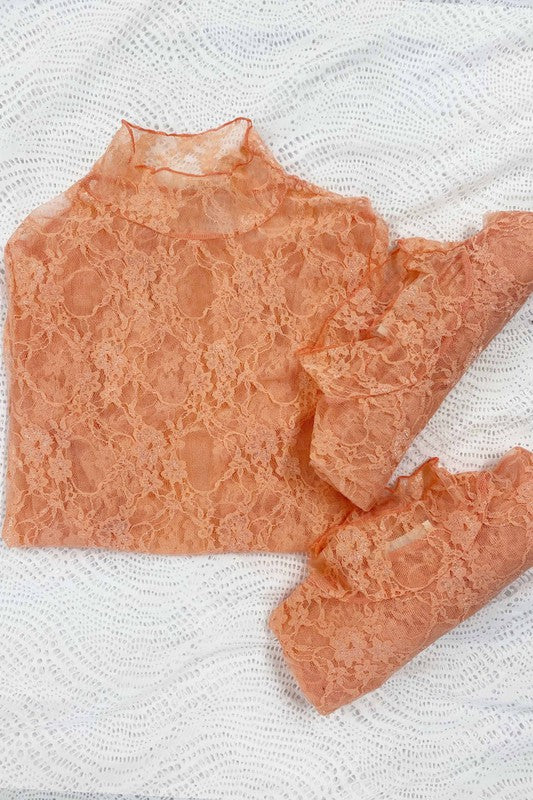 Jade By Jane Floral print lace long sleeves top