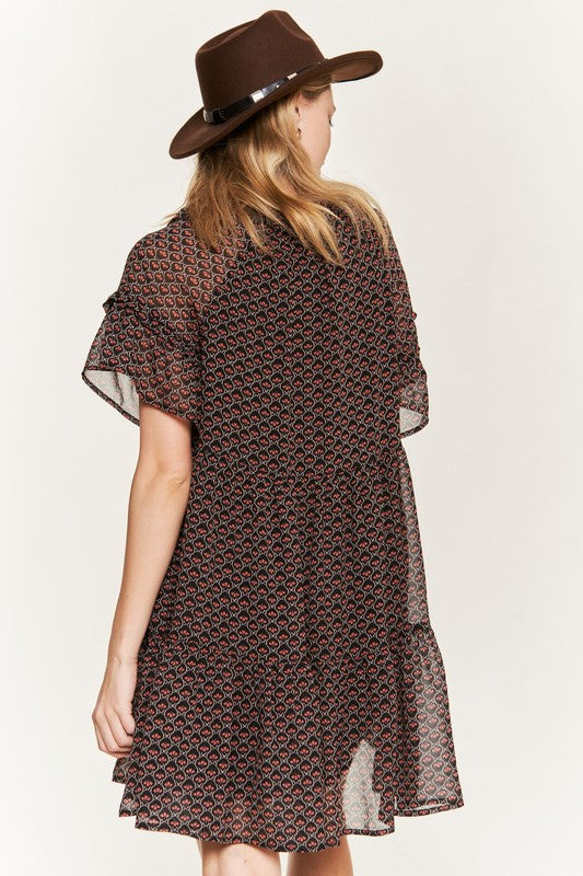 Jade By Jane PLUS Floral print v-neck mini dress